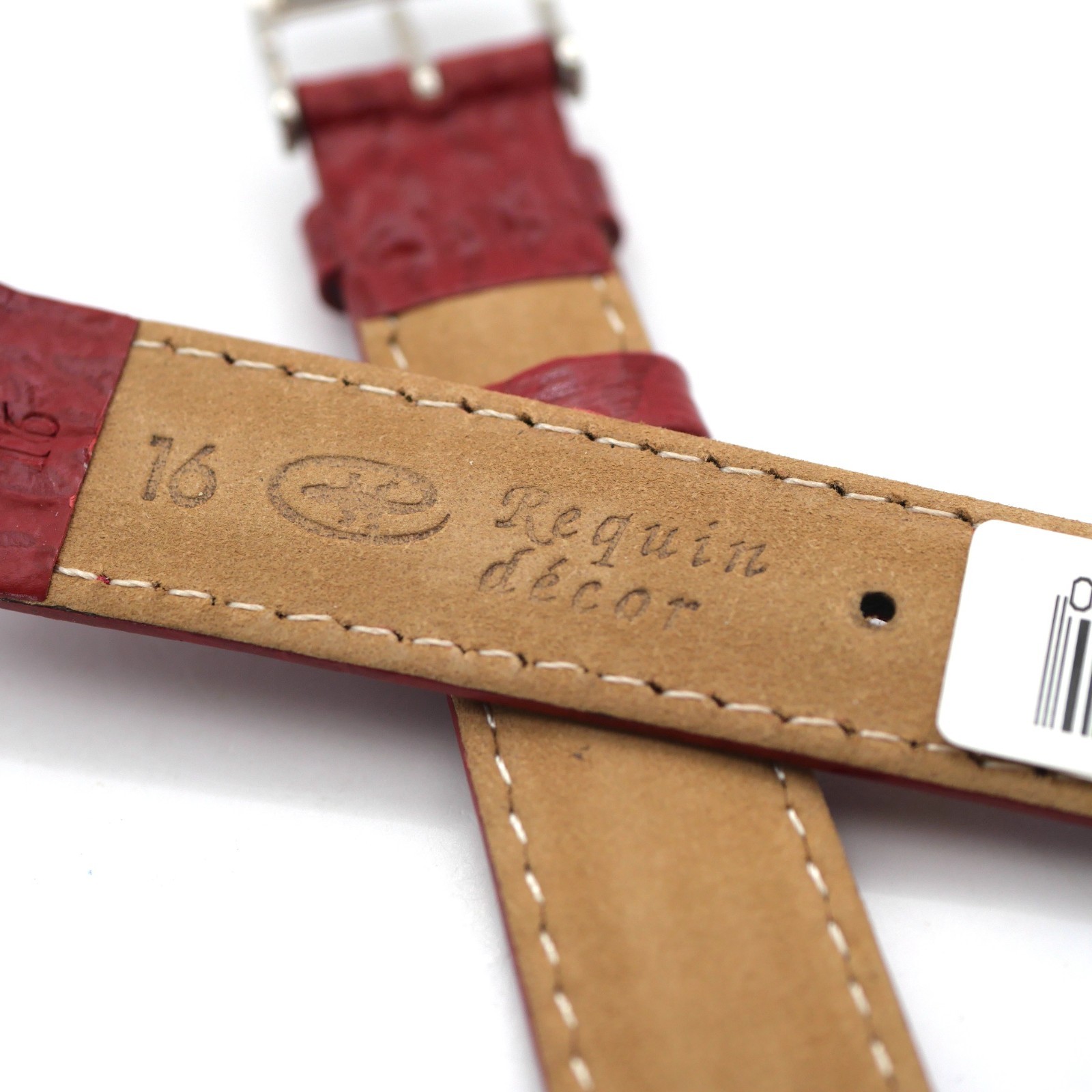 Bracelet de montre en cuir véritable Façon Requin - 16 mm Rouge - Colly – Image 4
