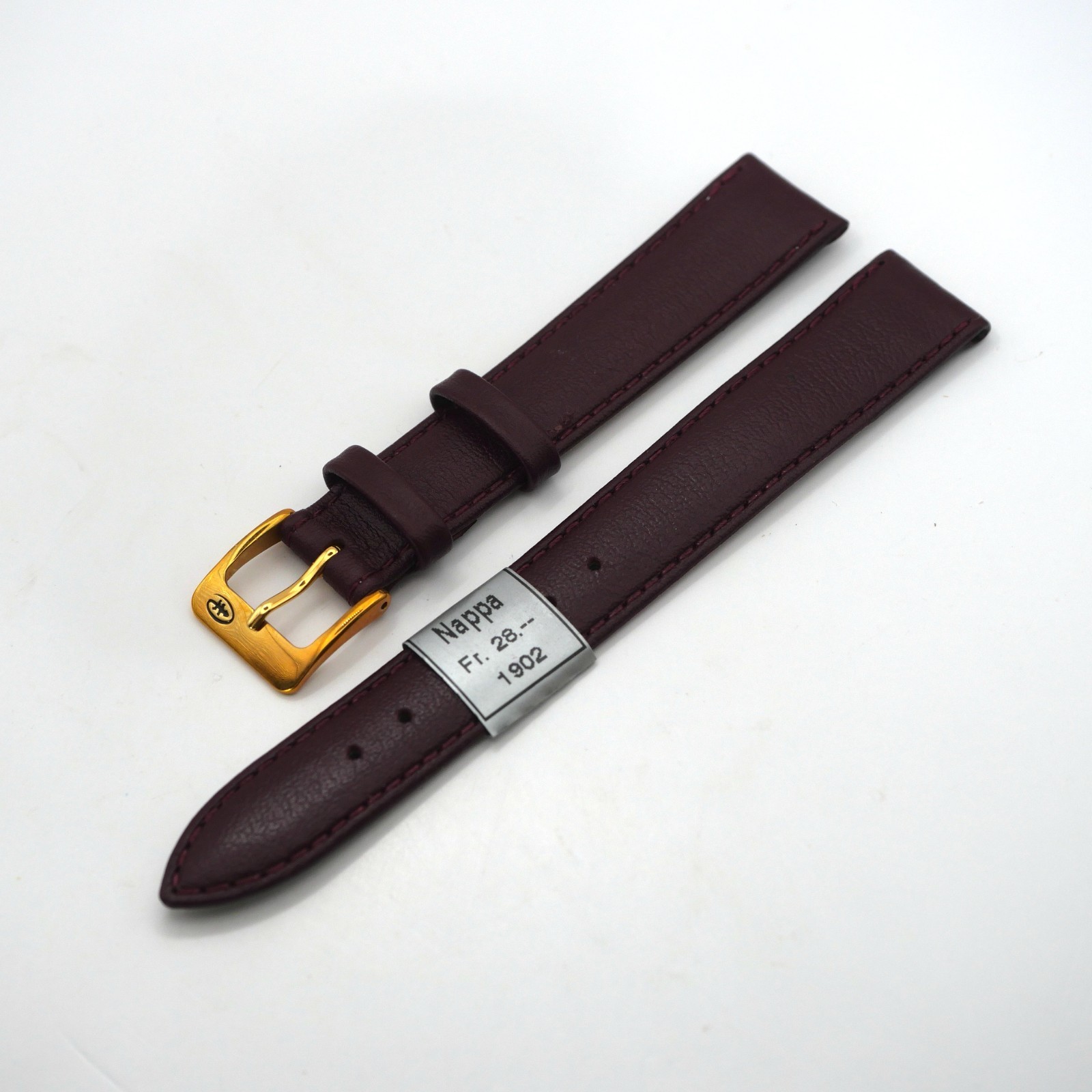 Bracelet de montre en cuir véritable Nappa - 16 mm Bordeaux - Colly – Image 2