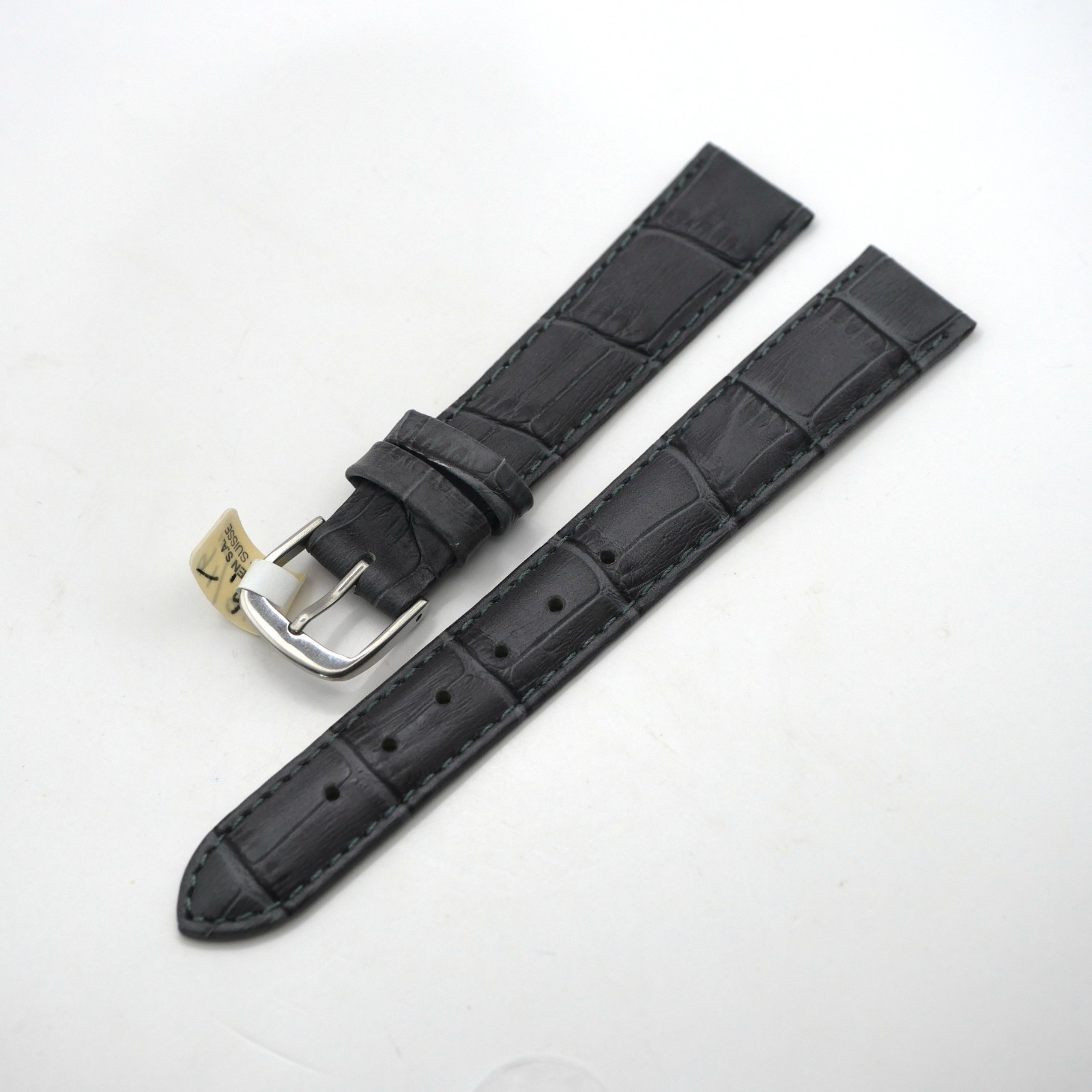 Bracelet de montre en cuir véritable façon croco - 16 mm Gris - Antenen – Image 2