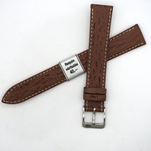 Bracelet de montre en cuir véritable Requin - 16 mm Marron - Colly