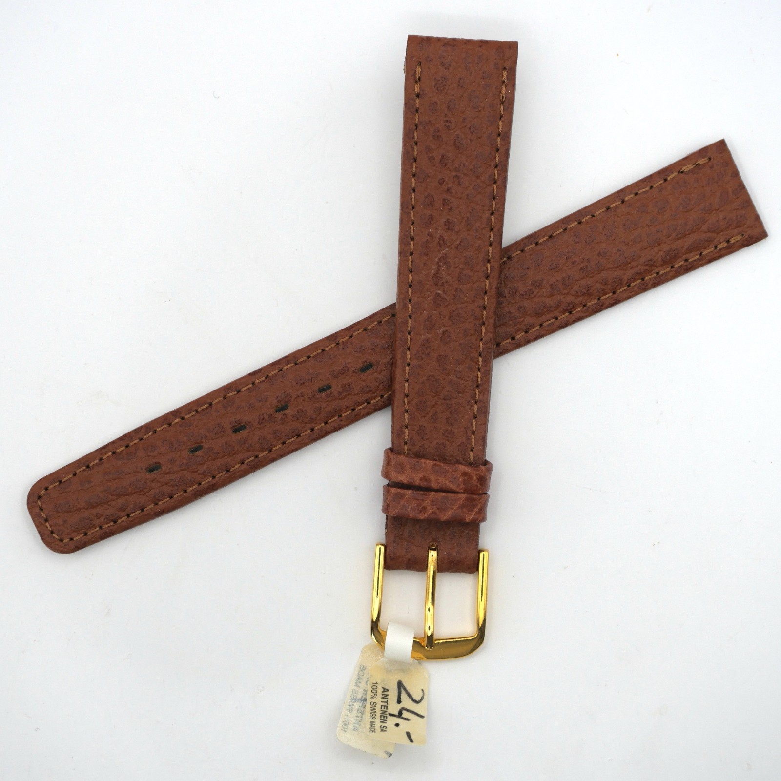 Bracelet de montre en cuir véritable - 16 mm Marron - Antenen (3909)