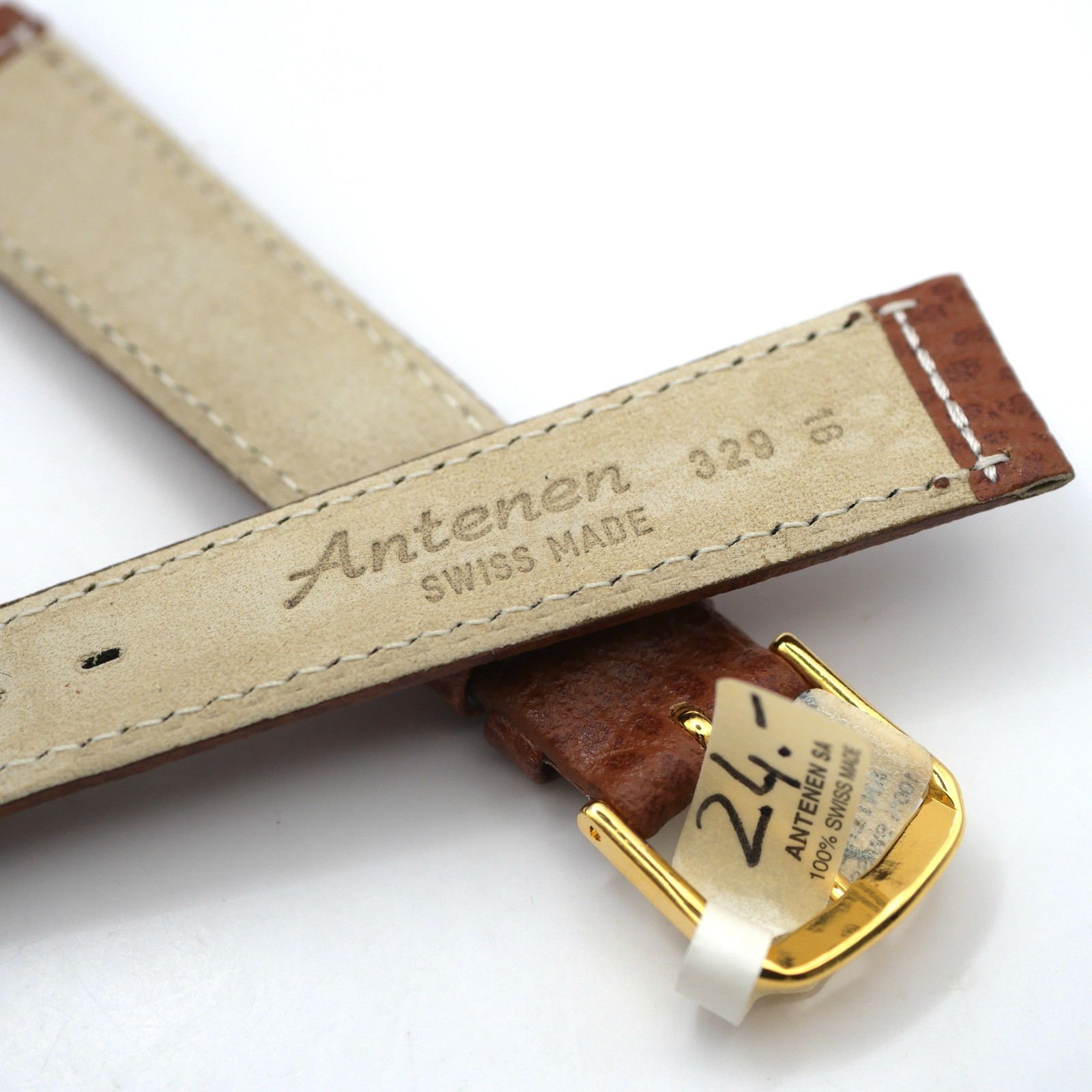 Bracelet de montre en cuir véritable - 16 mm Marron - Antenen (3909) – Image 3