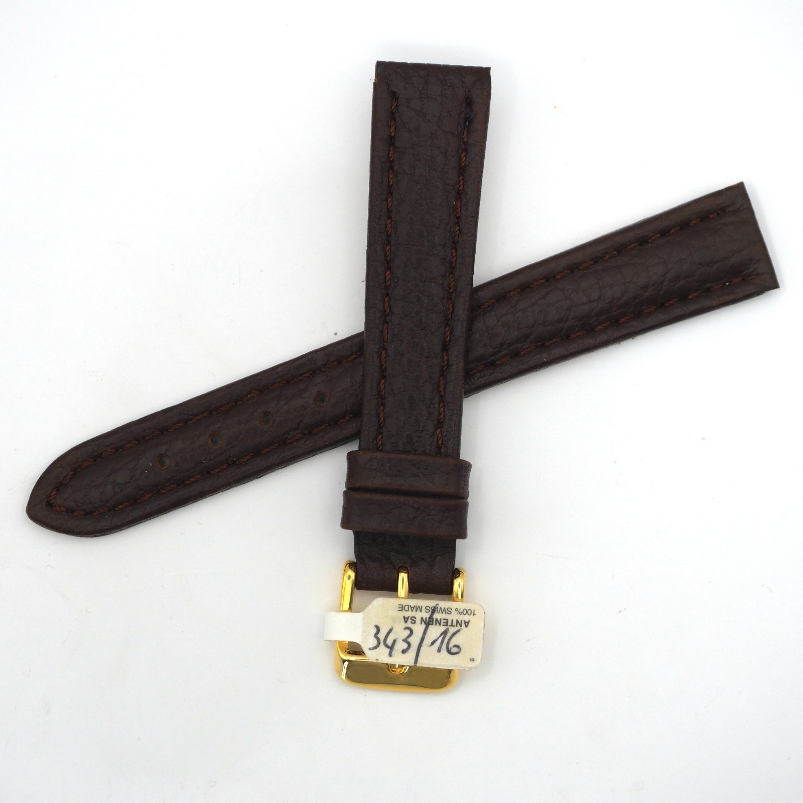 Bracelet de montre en cuir véritable - 16 mm Marron - Antenen (4630)