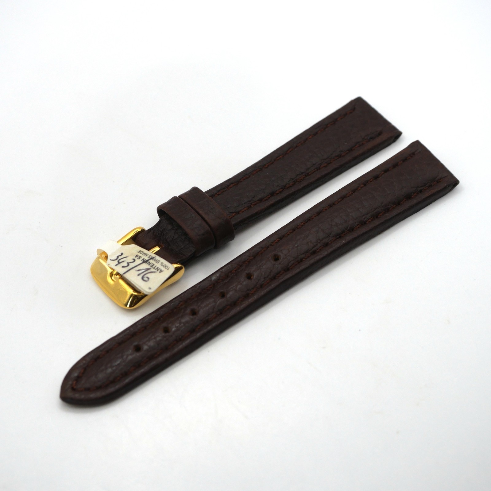 Bracelet de montre en cuir véritable - 16 mm Marron - Antenen (4630) – Image 2