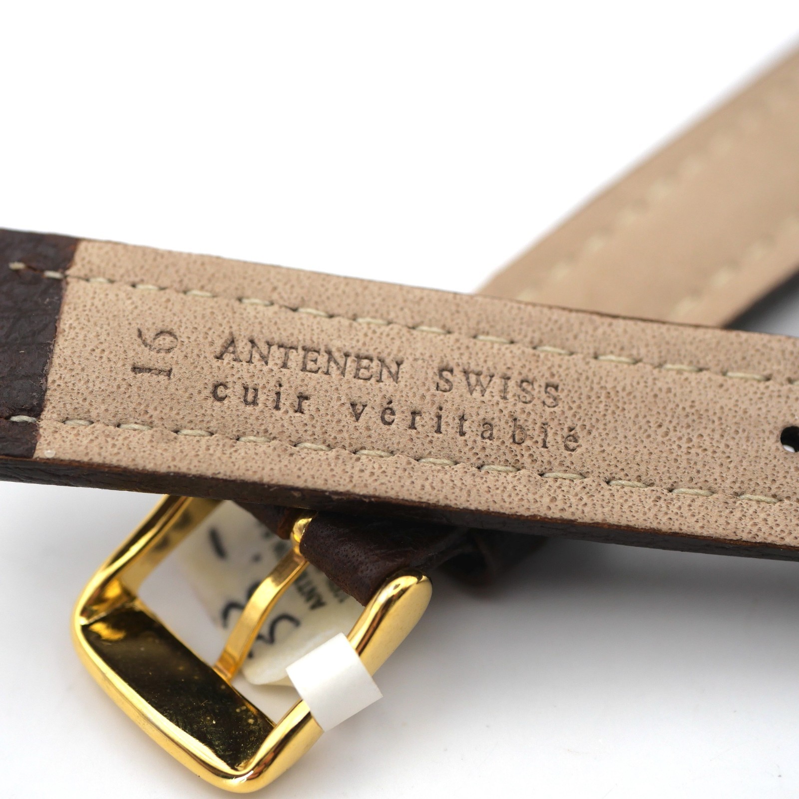 Bracelet de montre en cuir véritable - 16 mm Marron - Antenen (4630) – Image 3