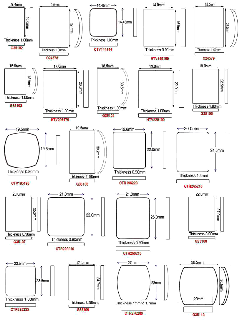 Verre générique minéral pour Cartier, Chanel, Jacob, Patek, Piaget - NEUF