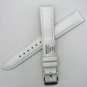Bracelet de montre en cuir véritable vachette - 16 mm Blanc - Rochet