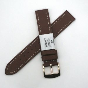 Bracelet de montre en cuir véritable veau - 16 mm Marron - Rochet
