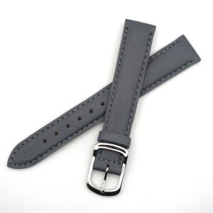 Bracelet Cuir Véritable 16 mm Gris - Cobra Veau Véritable