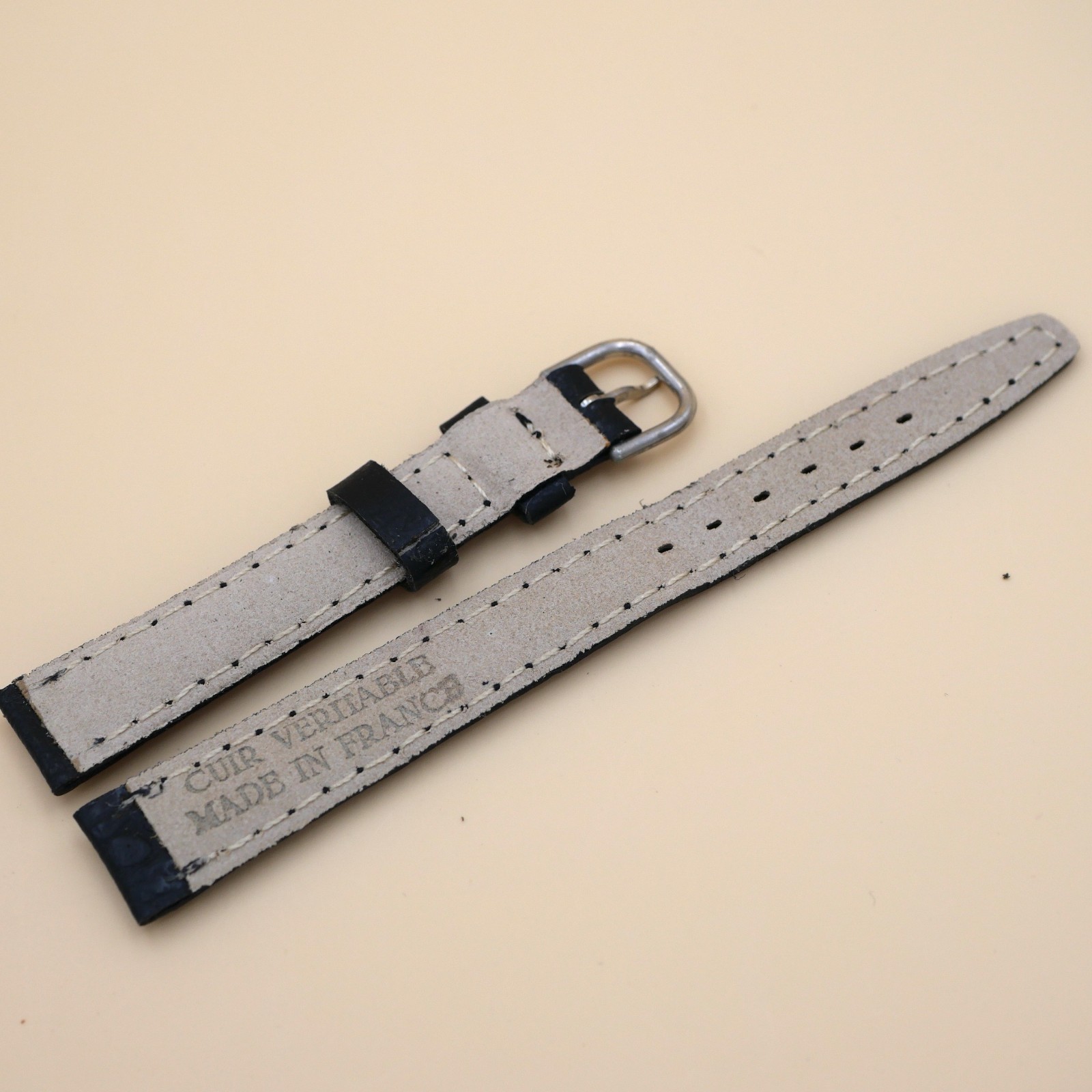 Bracelet en Veau Véritable 12 mm Noir - Fabriqué en France - Taille XL – Image 2