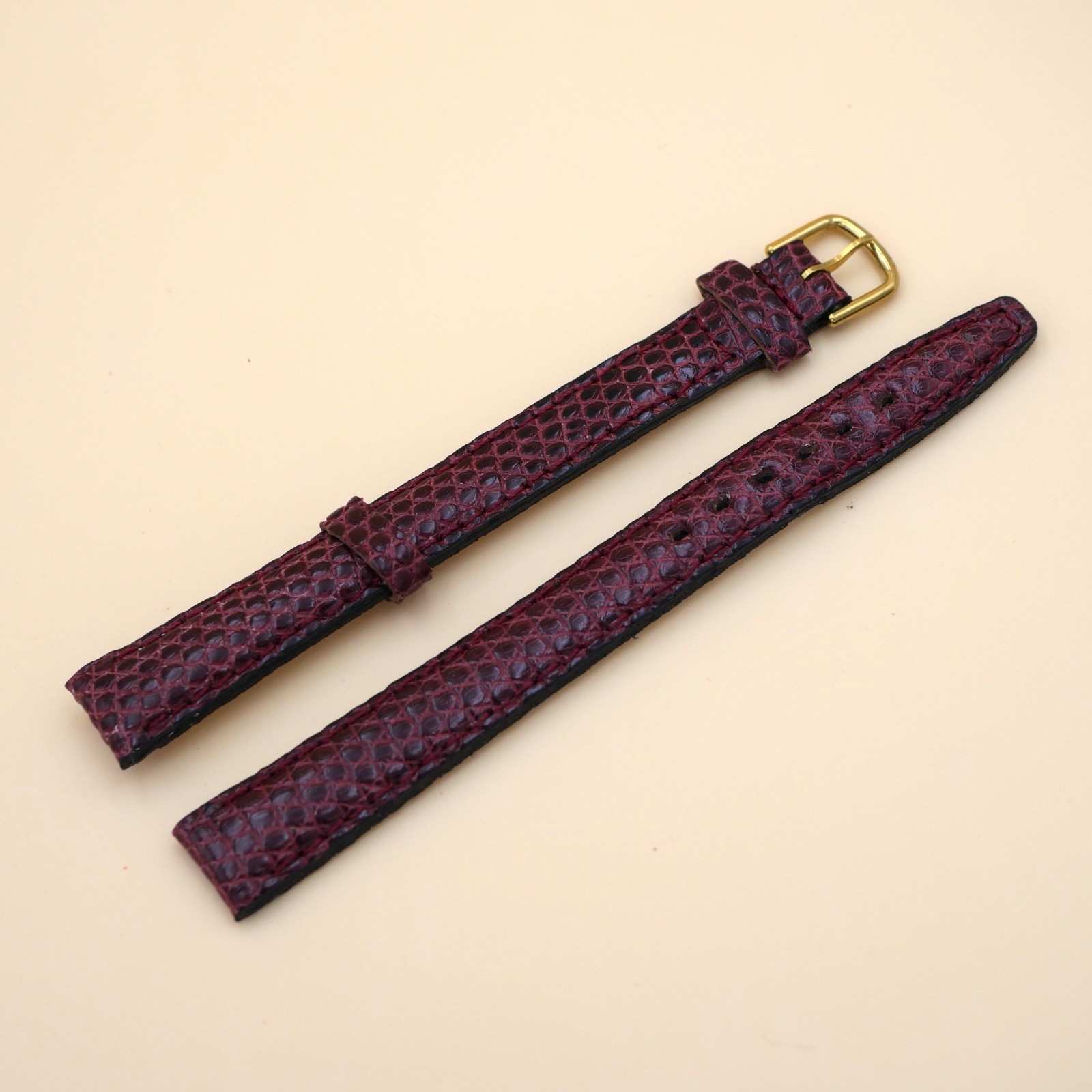 Bracelet en Lézard Véritable 12 mm Bordeaux - Fabriqué en France - XL