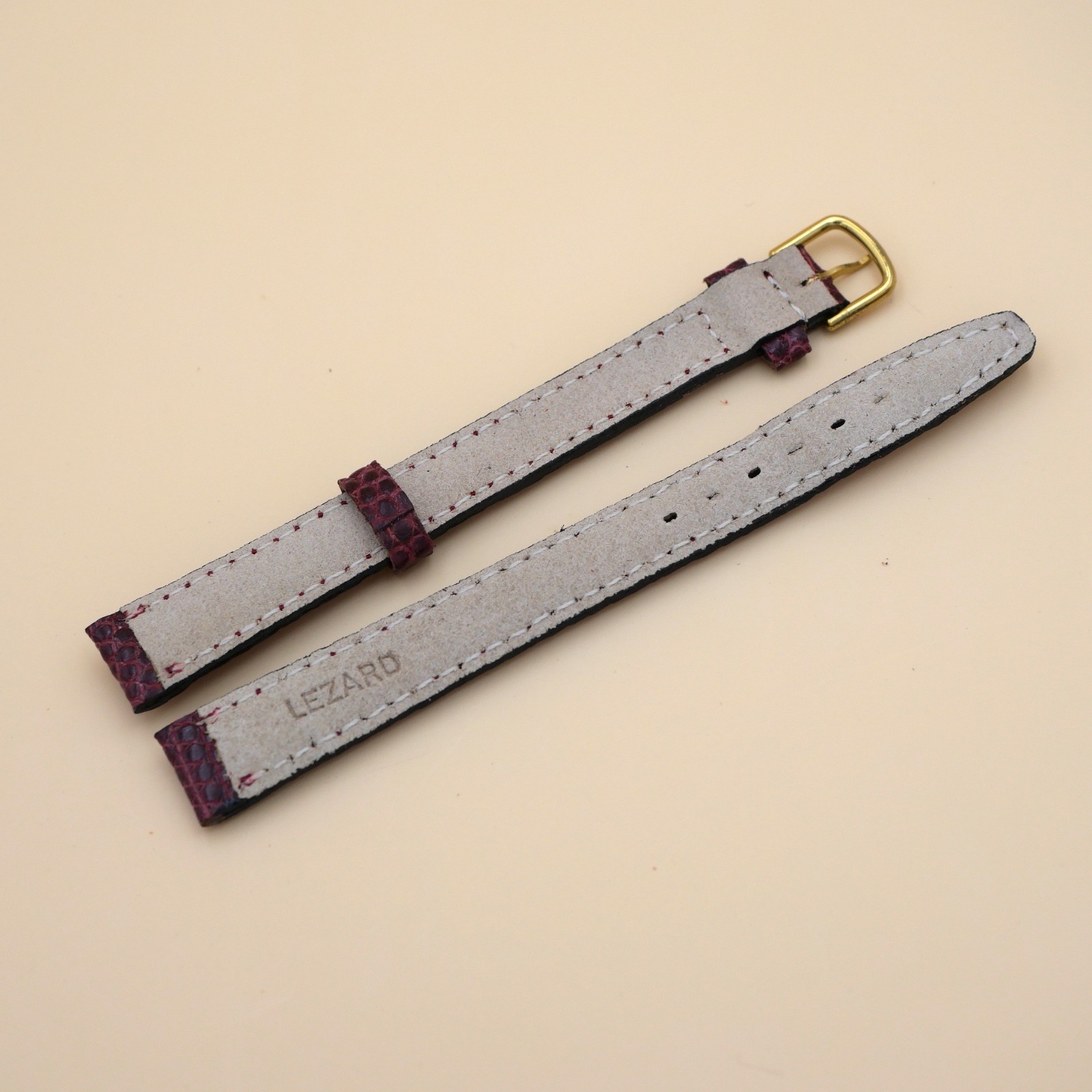 Bracelet en Lézard Véritable 12 mm Bordeaux - Fabriqué en France - XL – Image 2