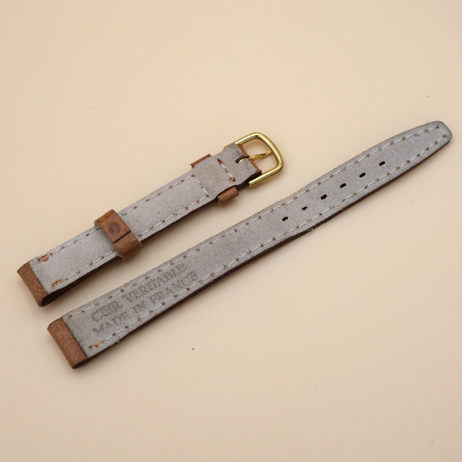 Bracelet en Veau Véritable 12 mm Marron - Fabriqué en France - Taille XS – Image 2