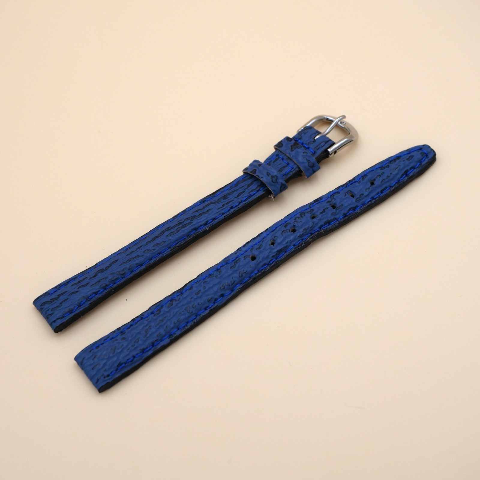 Bracelet en Requin Véritable 12 mm Bleu foncé - Fabriqué en France - XL