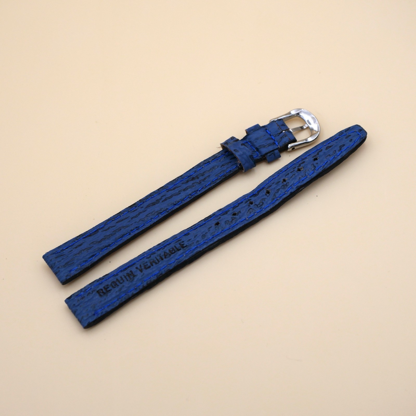 Bracelet en Requin Véritable 12 mm Bleu foncé - Fabriqué en France - XL – Image 2
