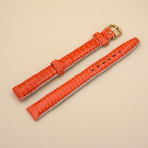 Bracelet en Lézard Véritable 12 mm Orange - Fabriqué en France - Taille XL