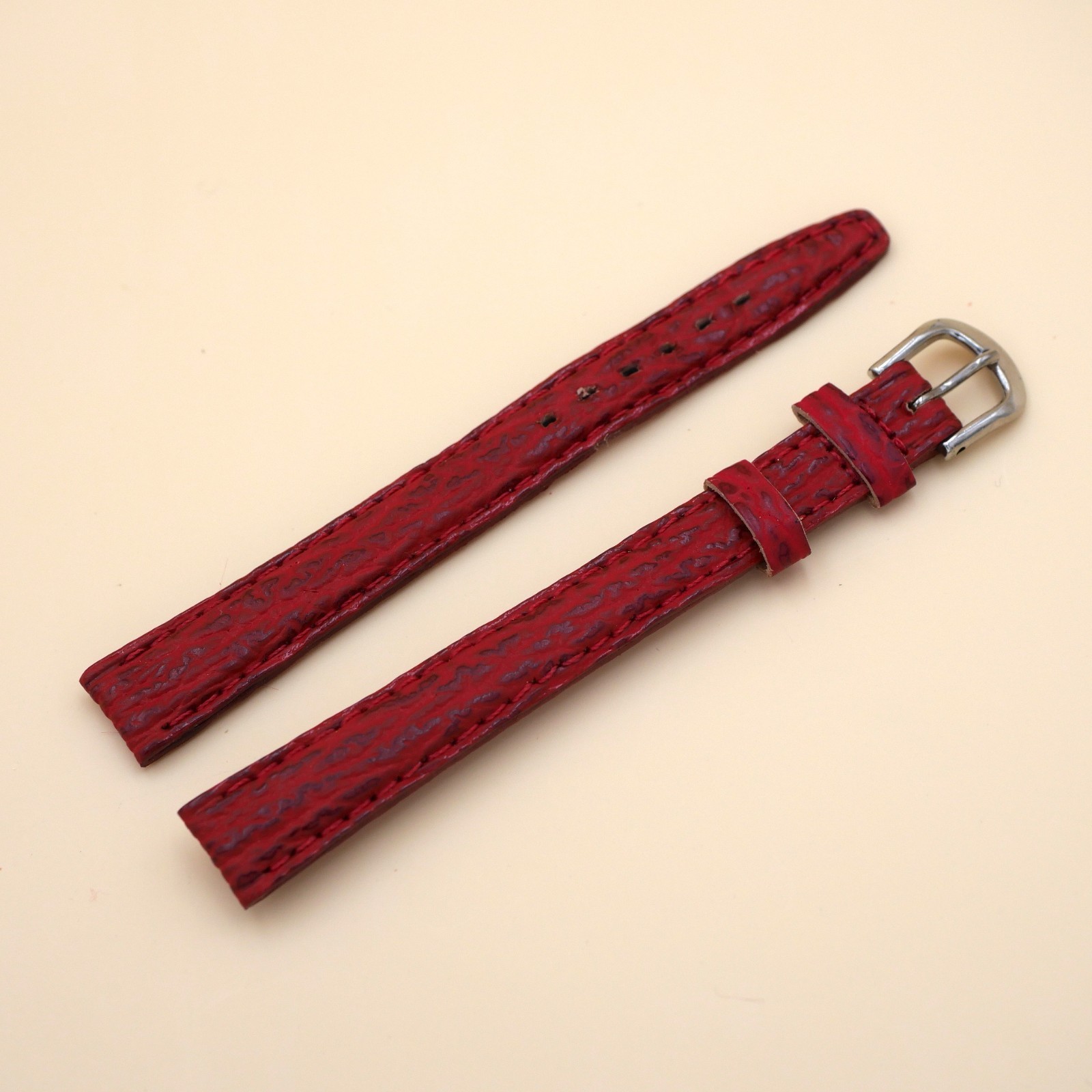 Bracelet en Requin Véritable 12 mm Rouge - Fabriqué en France - Taille XL