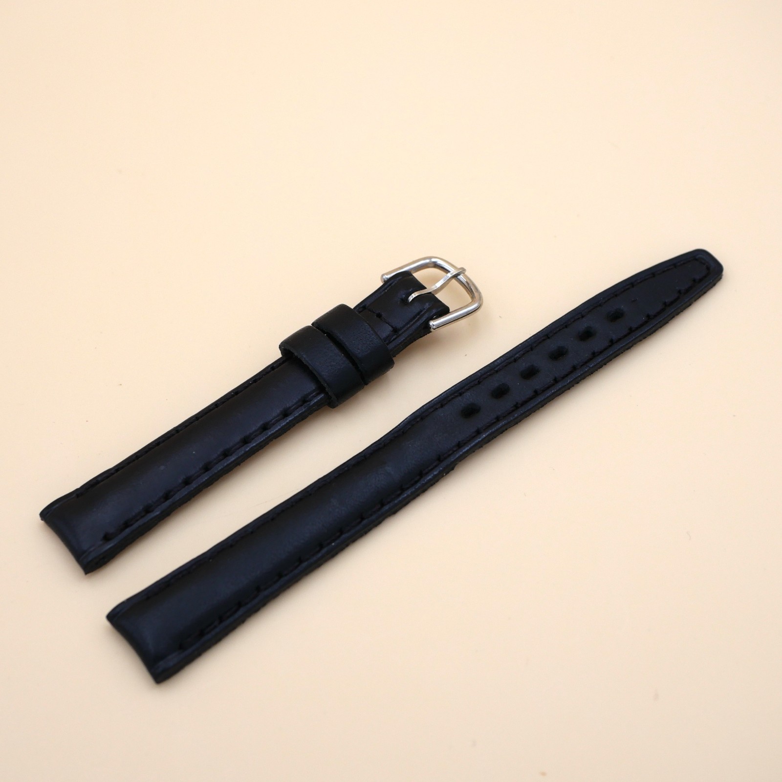 Bracelet en Veau Véritable 12 mm Noir - Fabriqué en France - Taille XL (3633)