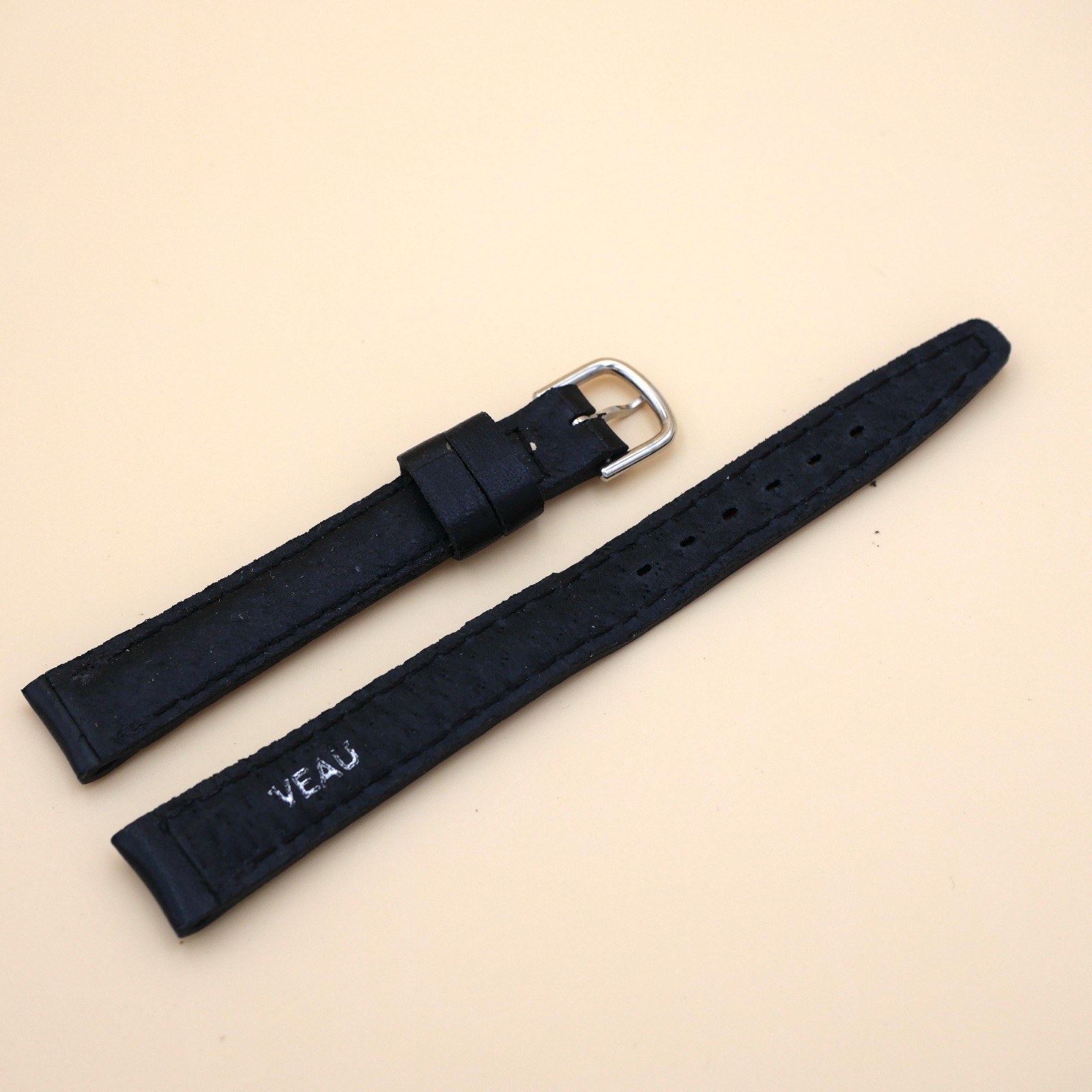 Bracelet en Veau Véritable 12 mm Noir - Fabriqué en France - Taille XL (3633) – Image 2