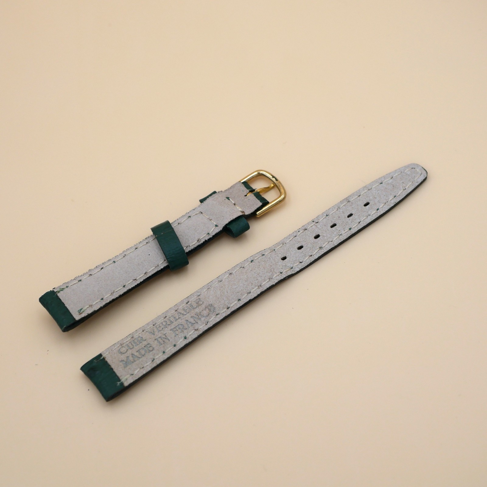 Bracelet en Veau Véritable 12 mm Vert - Fabriqué en France - Taille XL – Image 2