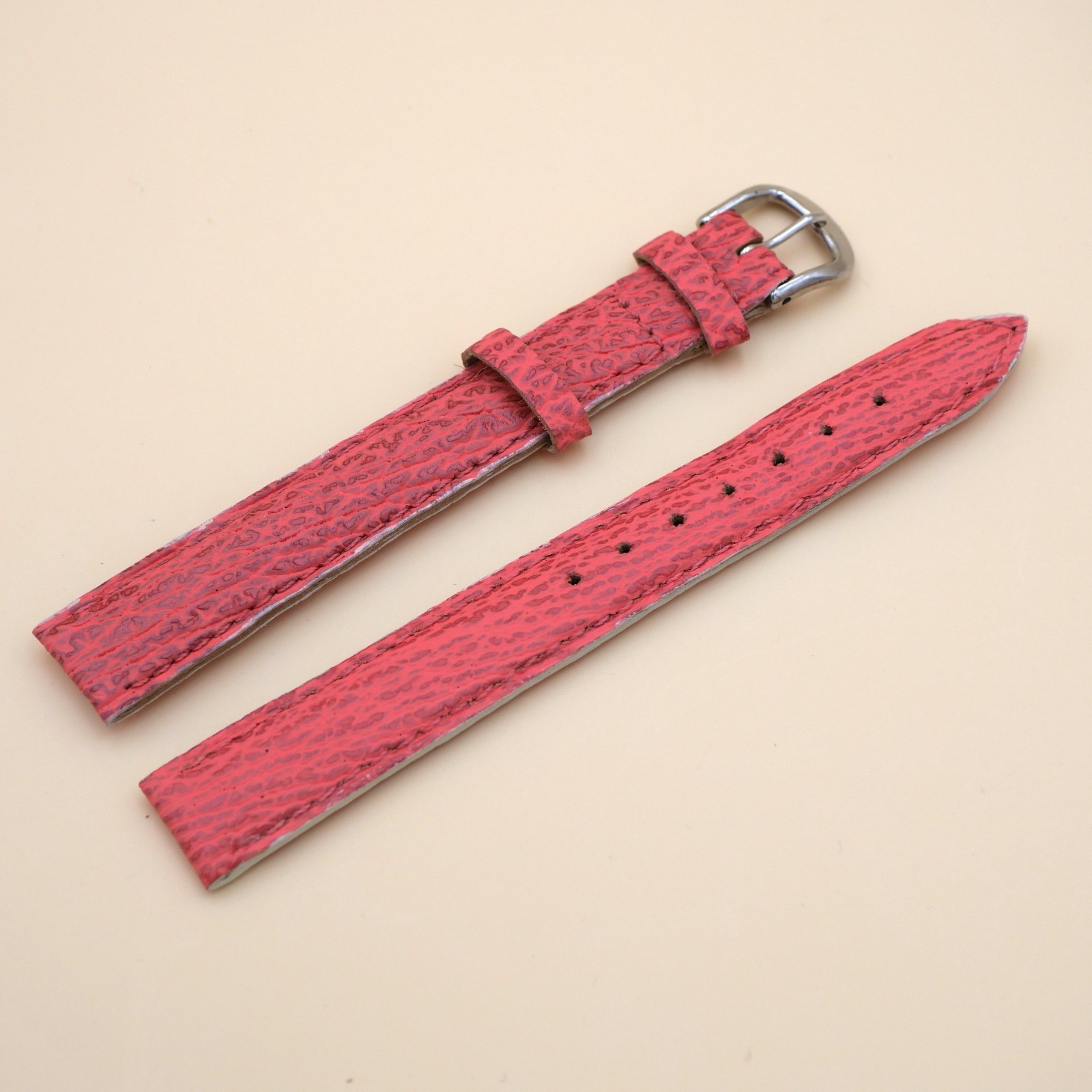 Bracelet en Lézard Véritable 14 mm Rose - Fabriqué en France - Taille XL