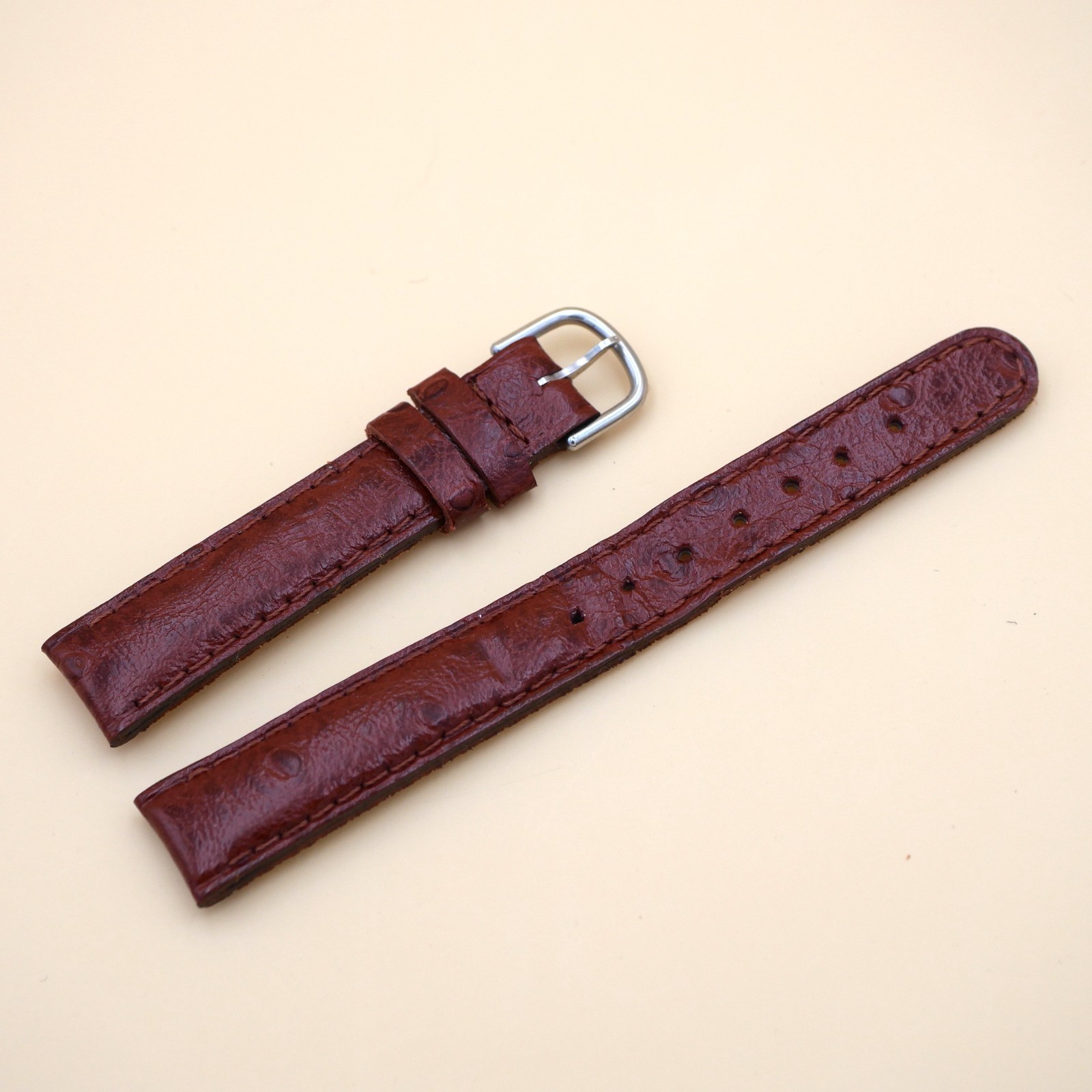 Bracelet en Veau Véritable 14 mm Marron rouge - Fabriqué en France - XS