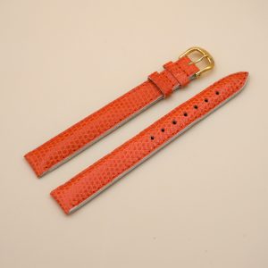 Bracelet en Lézard Véritable 14 mm Orange - Fabriqué en France - Taille XL