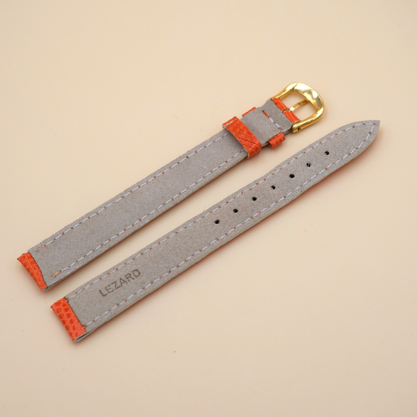 Bracelet en Lézard Véritable 14 mm Orange - Fabriqué en France - Taille XL – Image 2