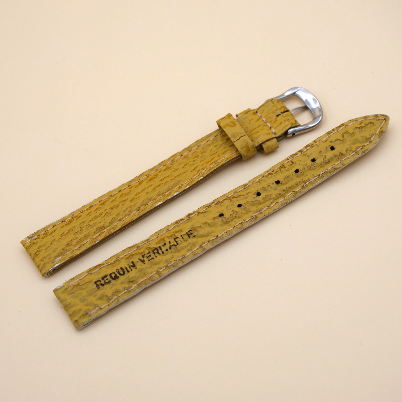 Bracelet en Requin Véritable 14 mm Jaune pâle - Fabriqué en France - XL – Image 2