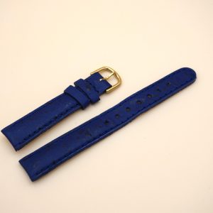 Bracelet en Veau Véritable 14 mm Bleu nuit - Fabriqué en France - XS