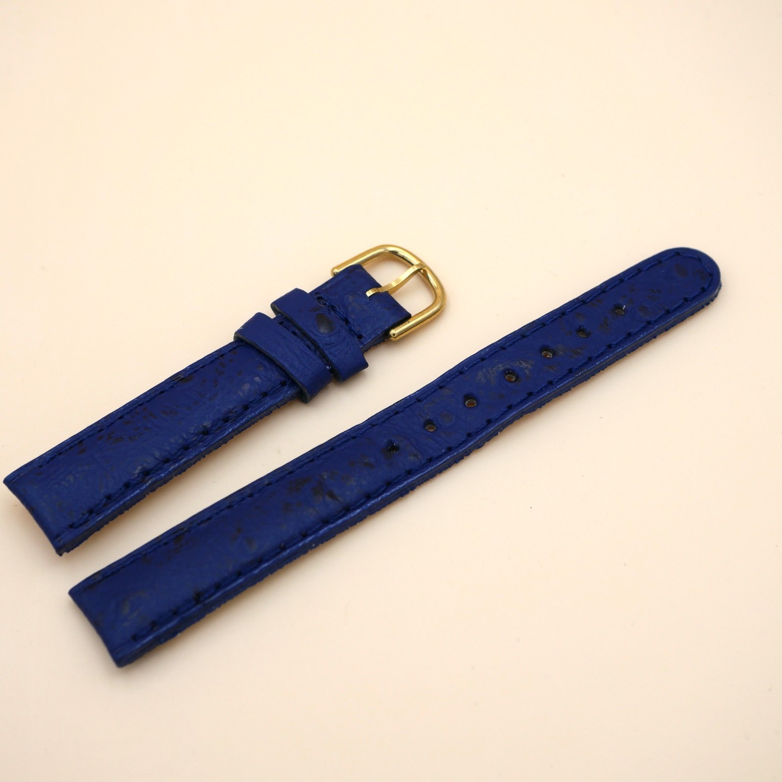 Bracelet en Veau Véritable 14 mm Bleu nuit - Fabriqué en France - XS