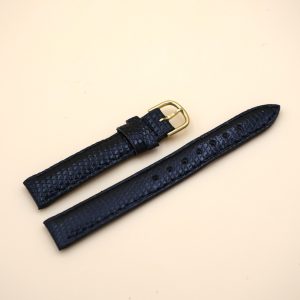 Bracelet en Lézard Véritable 14 mm Noir - Fabriqué en France - Taille XS