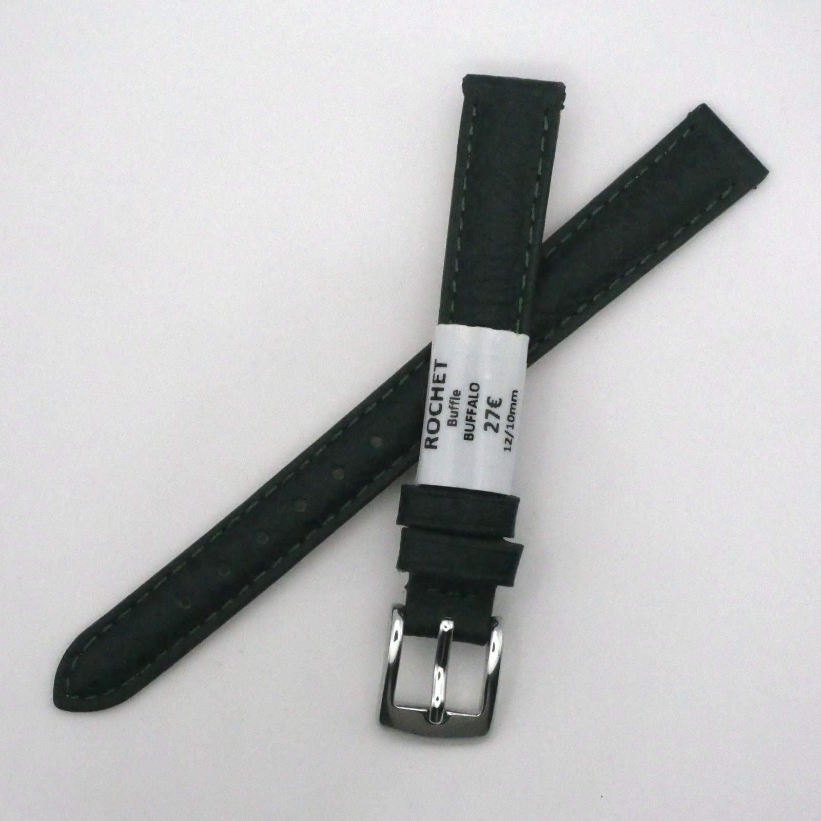 Bracelet de montre en cuir véritable buffle - 12 mm Vert - Rochet
