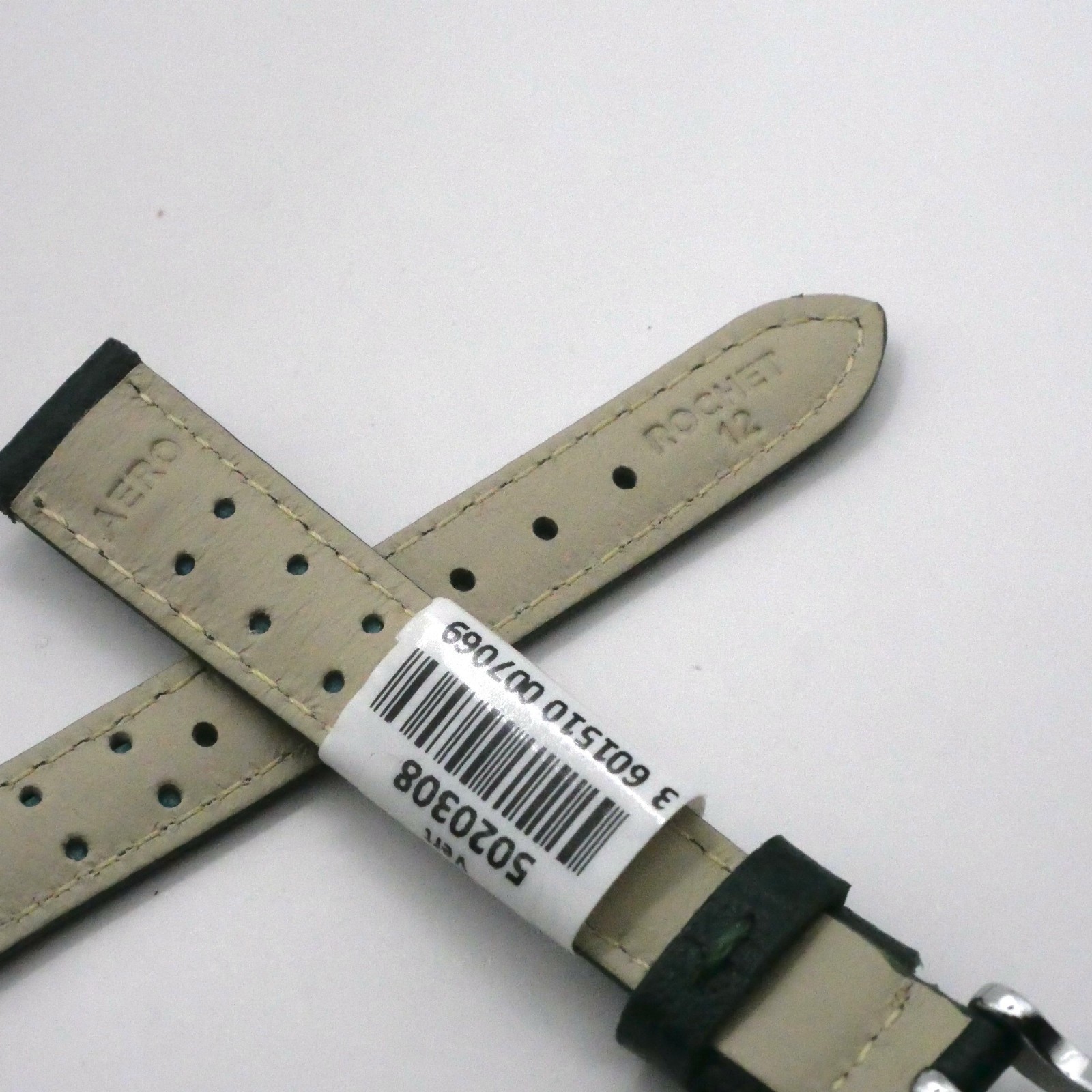 Bracelet de montre en cuir véritable buffle - 12 mm Vert - Rochet – Image 4