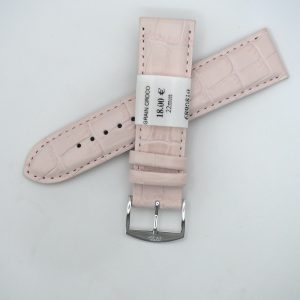 Bracelet de montre en cuir véritable grain croco - 22 mm Rose - Rochet