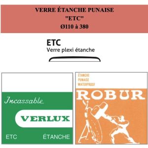 Verre de montre Acrylique Punaise Étanche "ETC" Ø110 à 380 [NOS]