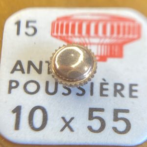 Couronne de montre anti poussière Ø55 filetage 1 - Plaqué or rose [NOS]