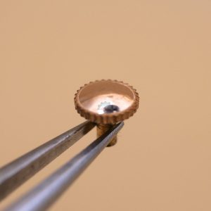 Couronne de montre Ø45 Filetage 0,90 Tube Ø24 - Plaqué or rose [NOS]