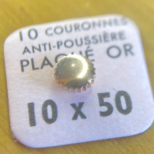 Couronne de montre anti poussière Ø50 filetage 1 - Plaqué or rose [NOS] (1)