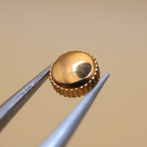 Couronne de montre Ø45 Filetage 0,90 Tube Ø24 - Plaqué or rose [NOS]