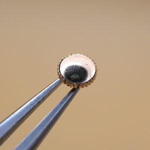 Couronne de montre Ø40 Filetage 0,90 Tube Ø22 - Plaqué or rose [NOS]