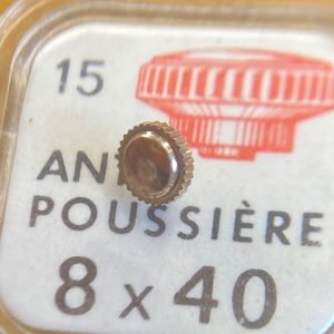 Couronne de montre anti poussière Ø40 filetage 0,80 - Plaqué or rose [NOS] (2)