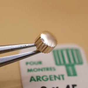 Couronne montre Carré Ø45 filetage 0,90 - Argent [NOS]