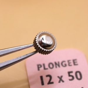 Couronne de montre Plongée Tube 24 Ø50 Filetage 1,2 - Chromé [NOS]