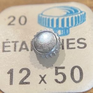 Couronne de montre étanche canon court Ø50 filetage 12 - Chromé [NOS]