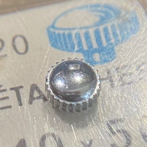Couronne de montre étanche canon court Ø50  filetage 1 - Chromé [NOS] (1)