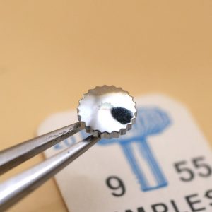 Couronne de montre simple canon long Ø55 Filetage 0,90 - Chromé [NOS]