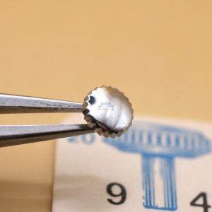 Couronne de montre simple canon long Ø45 Filetage 0,90 - Chromé [NOS]