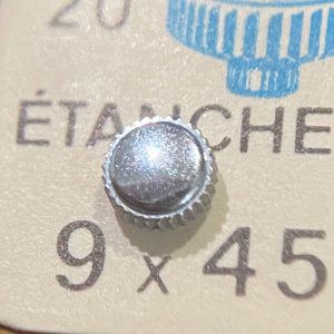 Couronne de montre étanche canon court Ø45 filetage 0,90 - Chromé [NOS] (1)