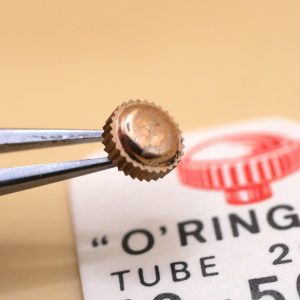 Couronne montre O'Ring Tube 20 Ø50 filetage 1,0 - Plaqué Or rose [NOS]
